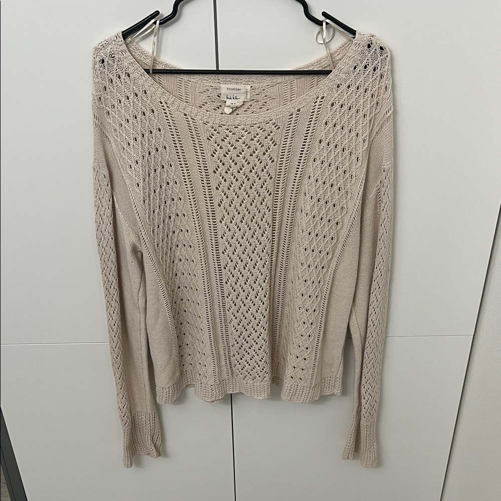 Elegant Beige Knit Sweater
